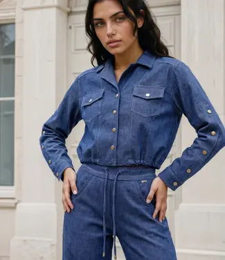 MI PIACE Bonded Travel Jacket 202681 Dark Blue Denim