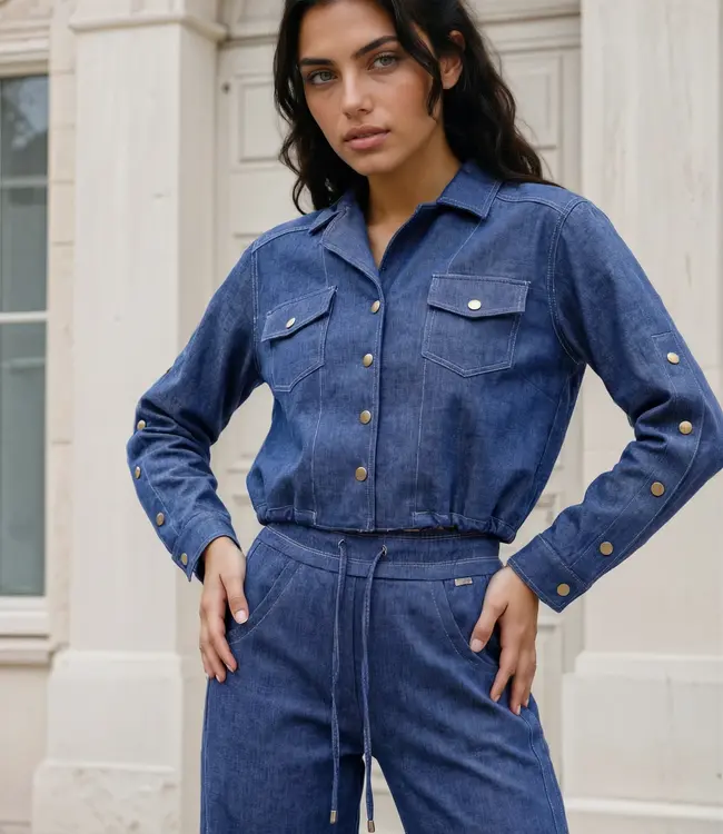 MI PIACE Bonded Travel Jacket 202681 Dark Blue Denim