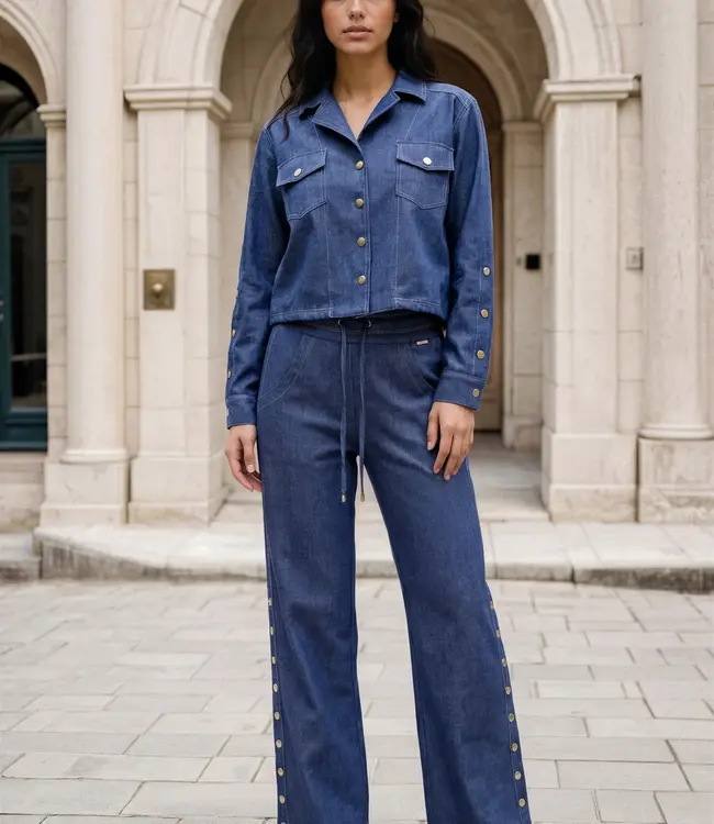 MI PIACE Bonded Travel Jacket 202681 Dark Blue Denim