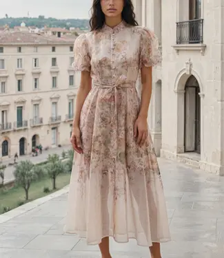 Dress Adiba Print 10665 Beige Rose