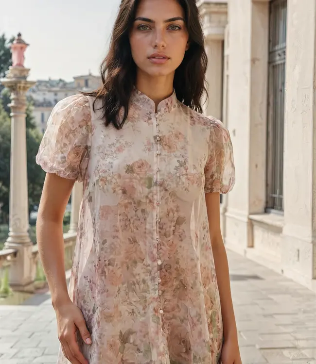 Dress Adiba Print 10665 Beige Rose