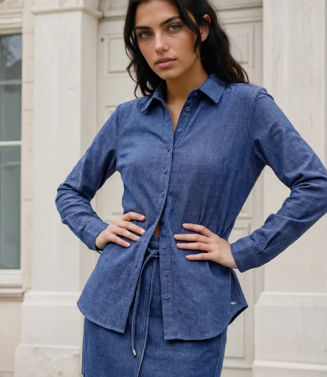 MI PIACE Bonded Travel Blouse 60840 Dark Blue Denim