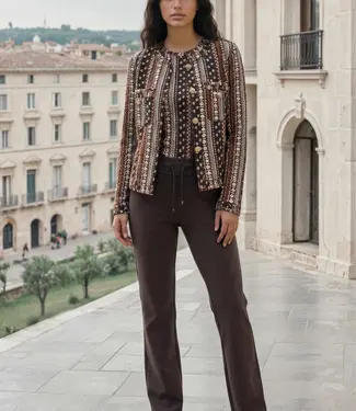 MI PIACE Bonded Travel Broek Flared 202631 Espresso