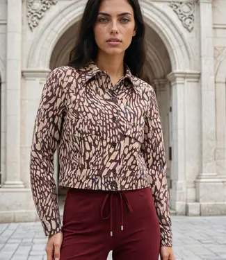 MI PIACE Travel Jacket Abstracte 2348 Burgundy Latte