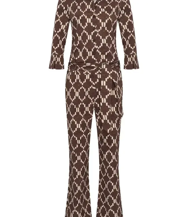 MI PIACE Travel Jumpsuit Ikat Print 202154 Espresso
