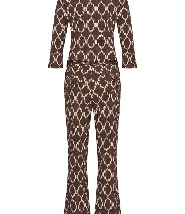 MI PIACE Travel Jumpsuit Ikat Print 202154 Espresso