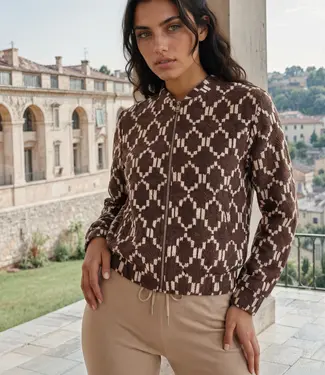 MI PIACE Travel Jacket Ikat Print  202463 Espresso