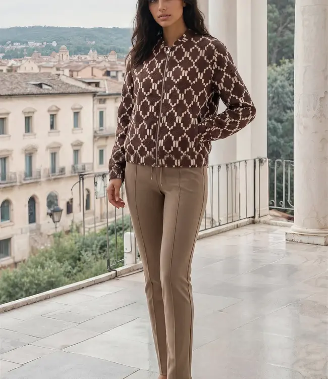 MI PIACE Travel Jacket Ikat Print  202463 Espresso