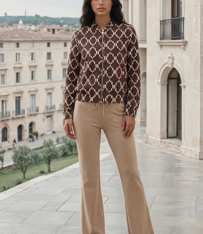 MI PIACE Travel Jacket Ikat Print  202463 Espresso