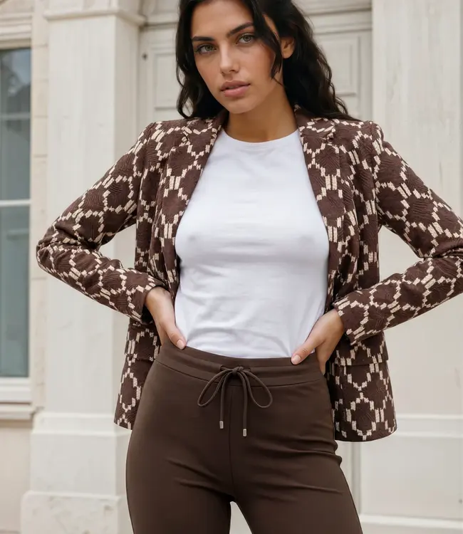 MI PIACE Travel Blazer Ikat Print 202015 Espresso