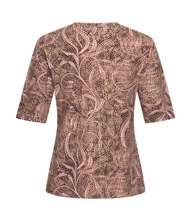 MI PIACE Travel Top V-Neck Twilight Twigs Print  202271 Espresso