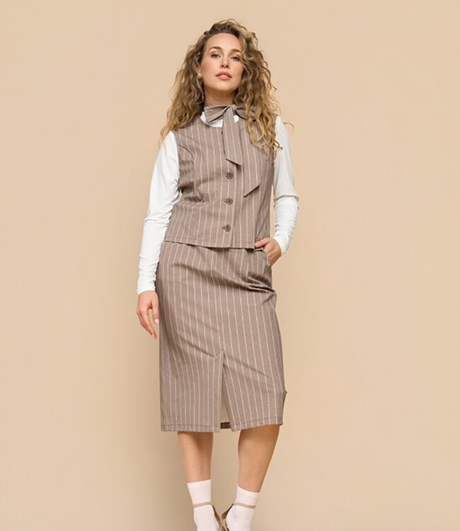 MI PIACE Travel Gilet Classic Stipe Print 202658 Falcon