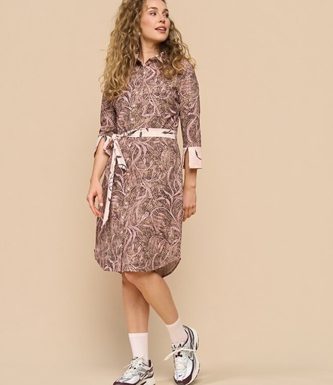 MI PIACE Travel Jurk Mix Twilight Twigs Print  202732 Espresso