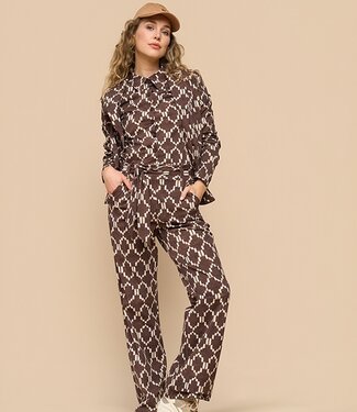 MI PIACE Travel Jumpsuit Ikat Print 202154 Espresso