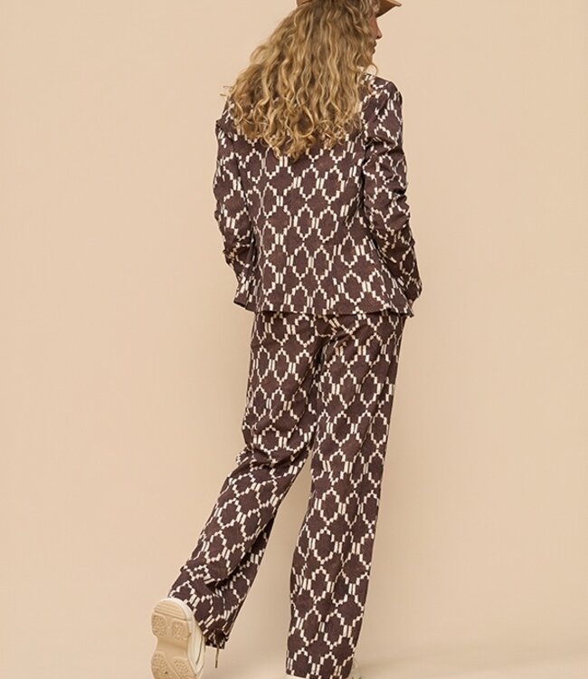 MI PIACE Travel Jumpsuit Ikat Print 202154 Espresso