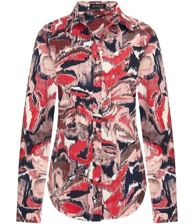 MI PIACE Travel Blouse Wild Print 60840 Red