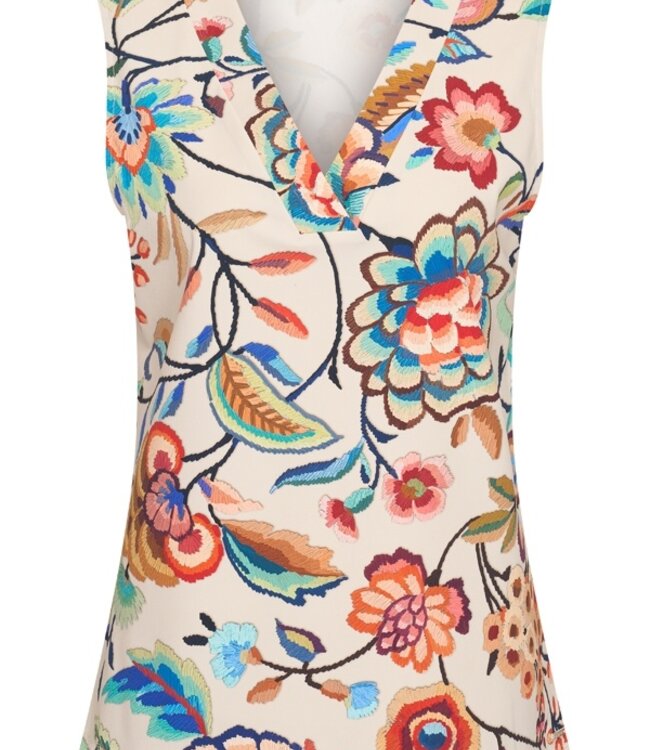 MI PIACE Travel Top Mouwloos Embroidered Bloom Print 202425 Multicolour