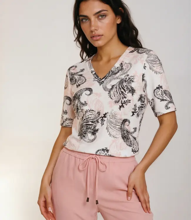 MI PIACE Travel Top V-hals Paisley Print 202271 Falcon / Kit