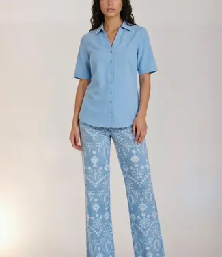 MI PIACE Travel Broek Print Denim Embroidery 2089 Bleached