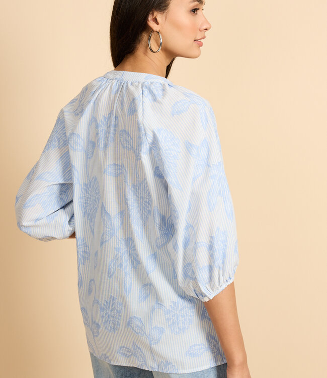 G-maxx Kairi Blouse Celestial Blue/Offwhite