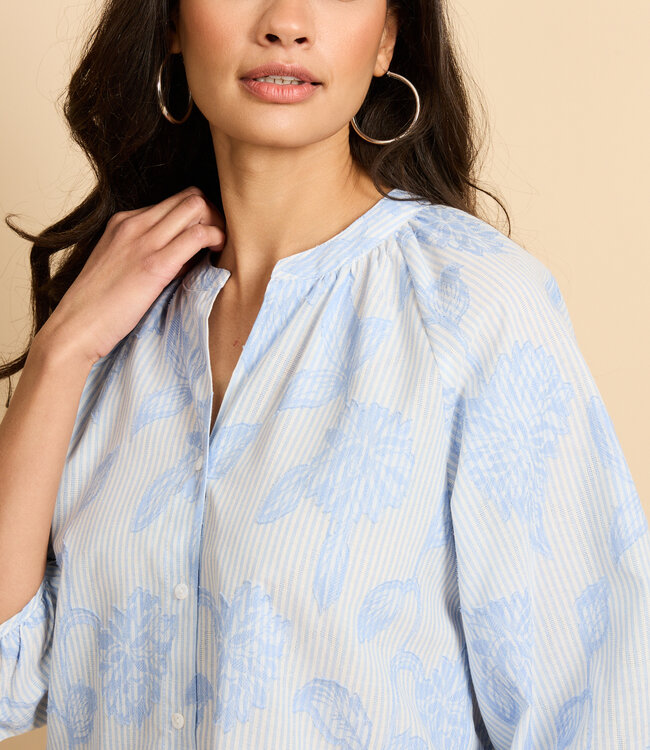 G-maxx Kairi Blouse Celestial Blue/Offwhite