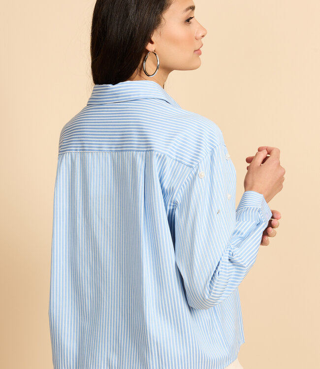 G-maxx Wenya Blouse  Celestial Blue/Offwhite