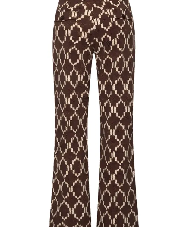 MI PIACE Travel Broek Ikat Print 202136 Espresso