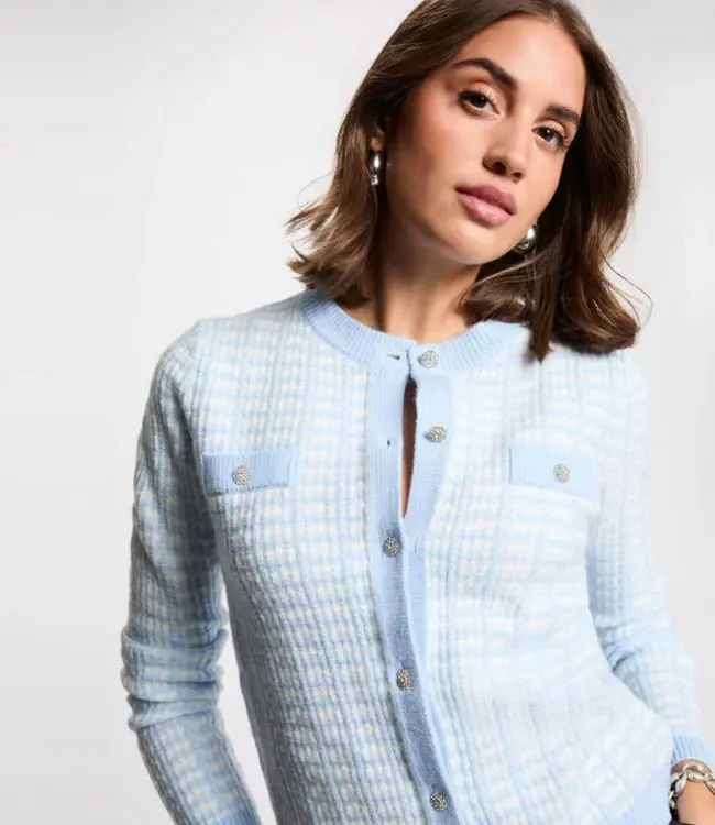 Morgan Vest met ronde hals 261-Mires sky blue