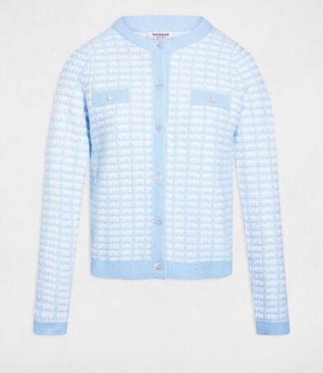 Morgan Vest met ronde hals 261-Mires sky blue