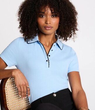 Morgan Fitted top with notch 261-Dloli Blue