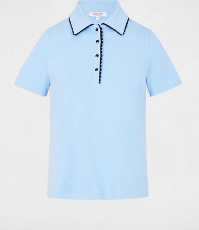 Morgan Fitted top with notch 261-Dloli Blue