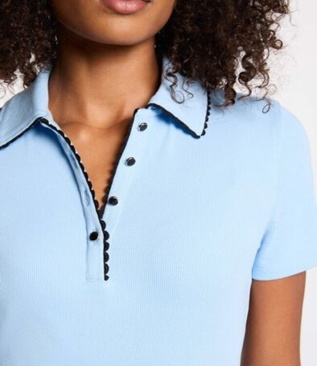 Morgan Fitted top with notch 261-Dloli Blue