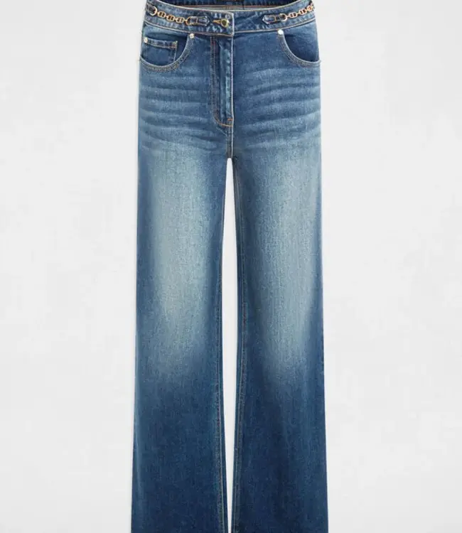 Morgan High-waisted wide-leg jeans 261-Pizet Denim Stone