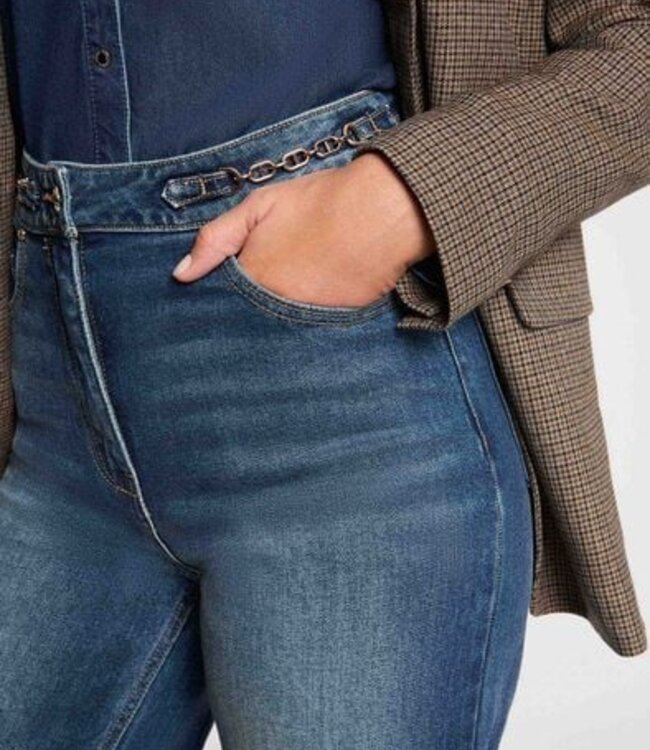 Morgan High-waisted wide-leg jeans 261-Pizet Denim Stone