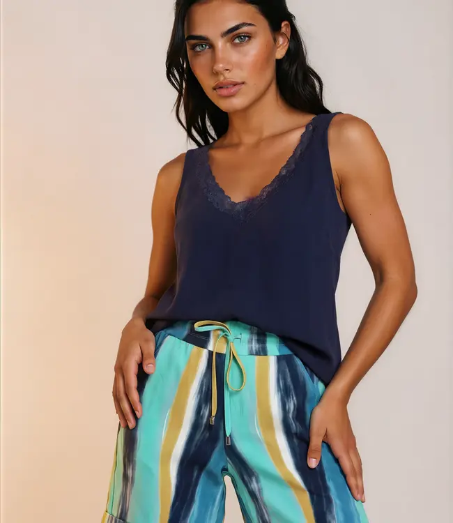 MI PIACE Travel Short Swirly Print  2423 Mint Leaf