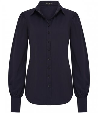 MI PIACE Travel Blouse Pofmouw Uni Dark Blue 2037