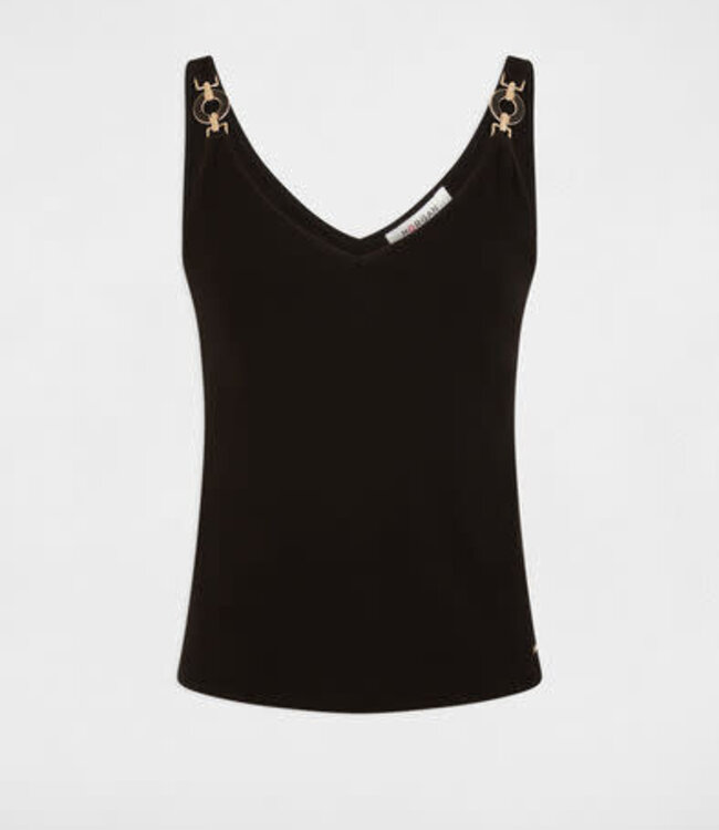 Morgan Fitted v-neck Tank Top 261-Daniela Black