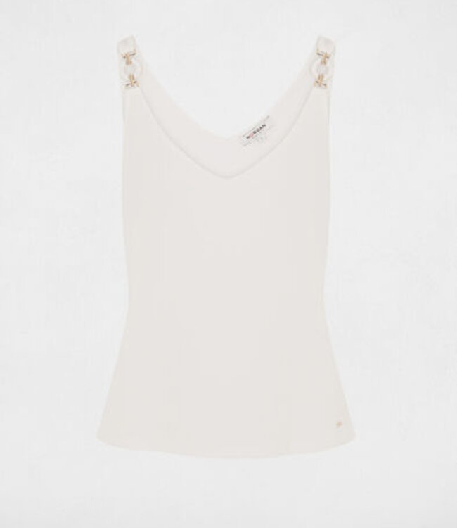 Morgan Fitted v-neck Tank Top 261-Daniela White