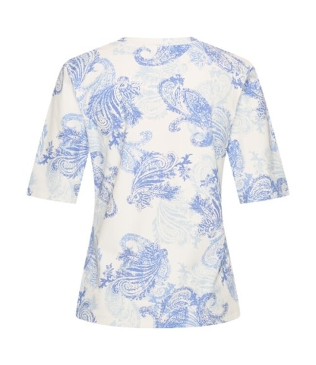 MI PIACE Travel Top V-hals  Paisely Print 202271 Lavender Blue/Off White