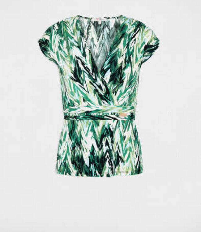 Morgan Aansluitend T-shirt met hartvormige halslijn 261-Dfotrt Veelkleurig