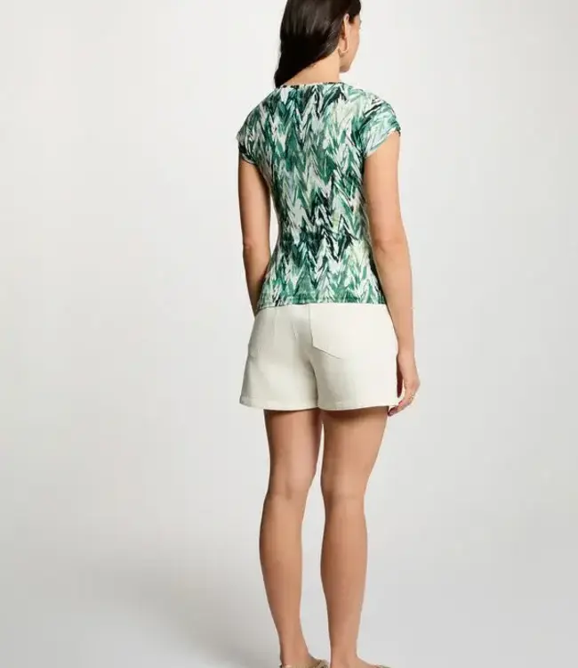 Morgan Aansluitend T-shirt met hartvormige halslijn 261-Dfotrt Veelkleurig