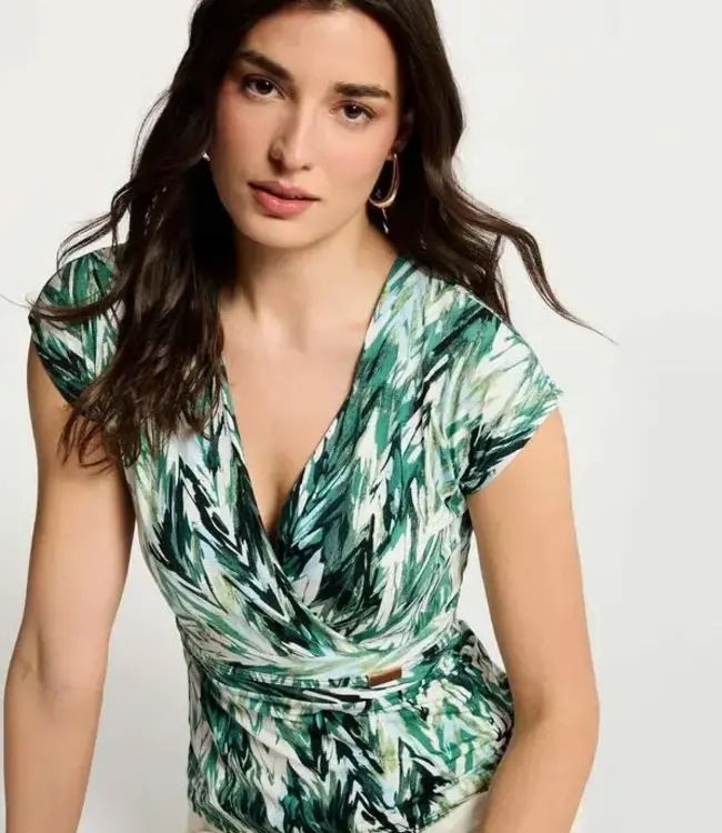 Morgan Aansluitend T-shirt met hartvormige halslijn 261-Dfotrt Veelkleurig