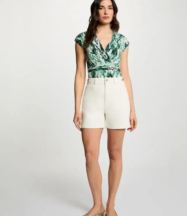 Morgan Aansluitend T-shirt met hartvormige halslijn 261-Dfotrt Veelkleurig