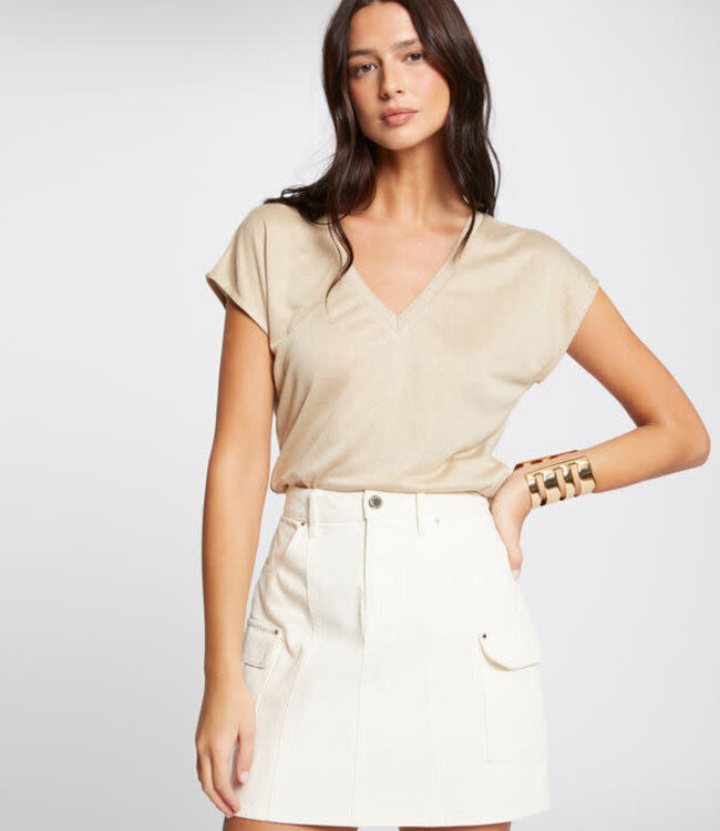 Morgan T-shirt met korte mouwen 241-Daga zandkleurig