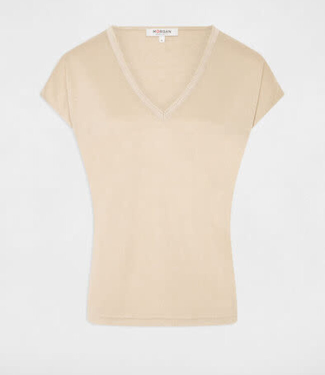 Morgan T-shirt met korte mouwen 241-Daga zandkleurig
