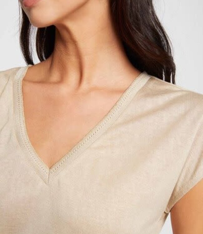 Morgan T-shirt met korte mouwen 241-Daga zandkleurig