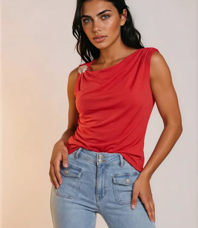 Morgan Top mouwloos 261-Dred Red