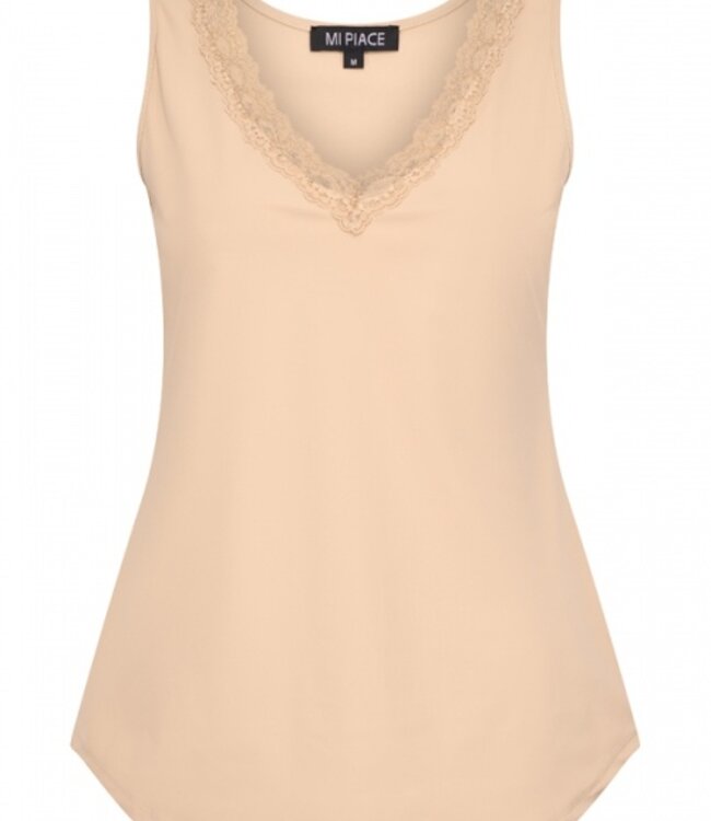 MI PIACE Travel Top met kant  202129 Latte