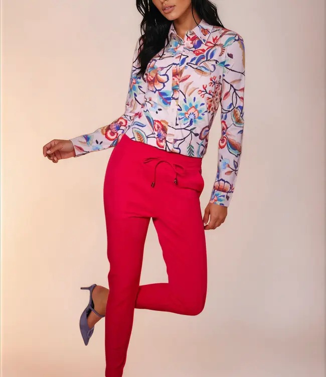 MI PIACE Travel Blouse Embroidered Bloom Print 60840 Multicolour