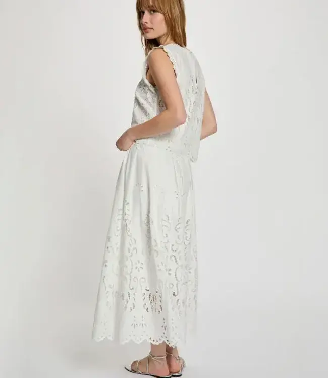 Morgan Mouwloze kanten Top 261-Opon Wit